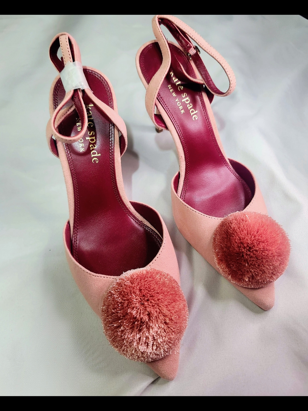 Kate Spade Pink Pom-Pom Pointed Toe Pumps